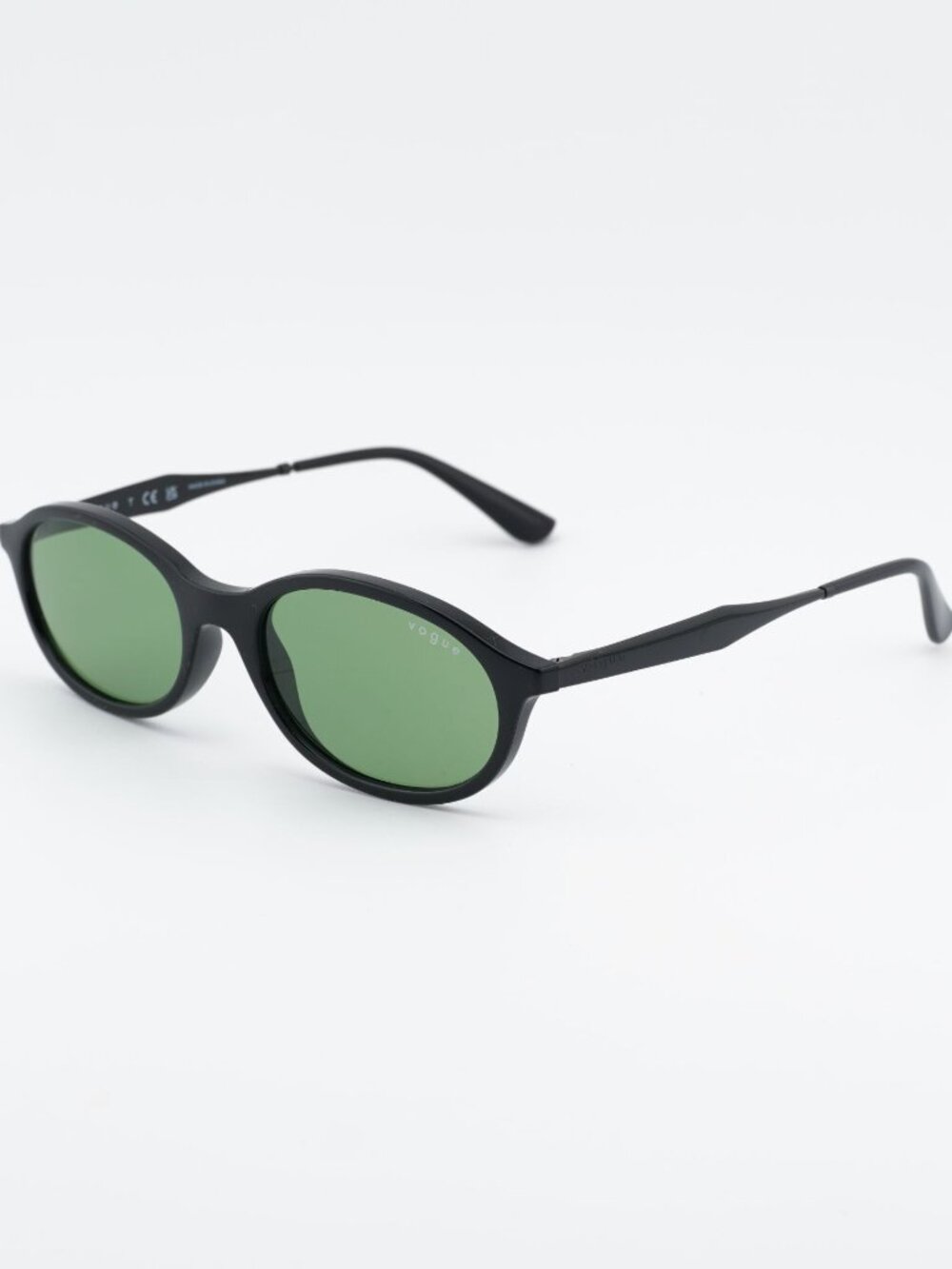 Vogue VO5625S W44/2 Sunglasses Black Oval Frame, Green Lenses